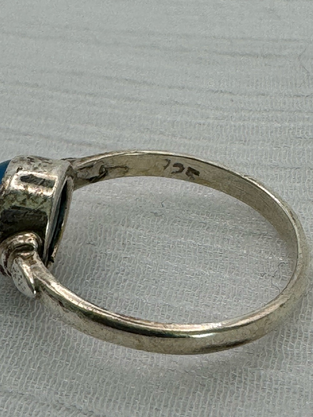 Blue Cabochon Stacker Ring