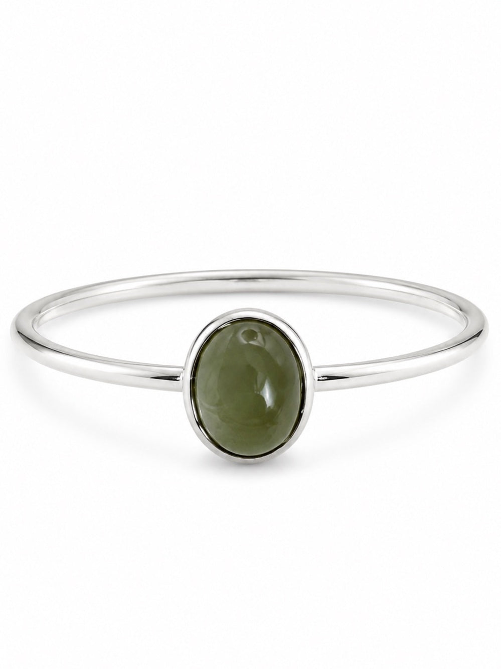 Oval Prehnite Stacker Ring