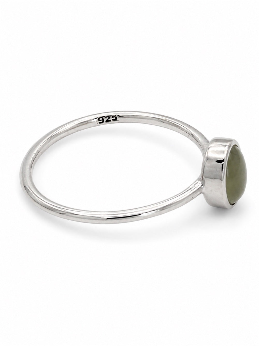 Oval Prehnite Stacker Ring