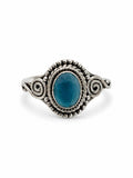 Blue Chalcedony Oval Braided Ring