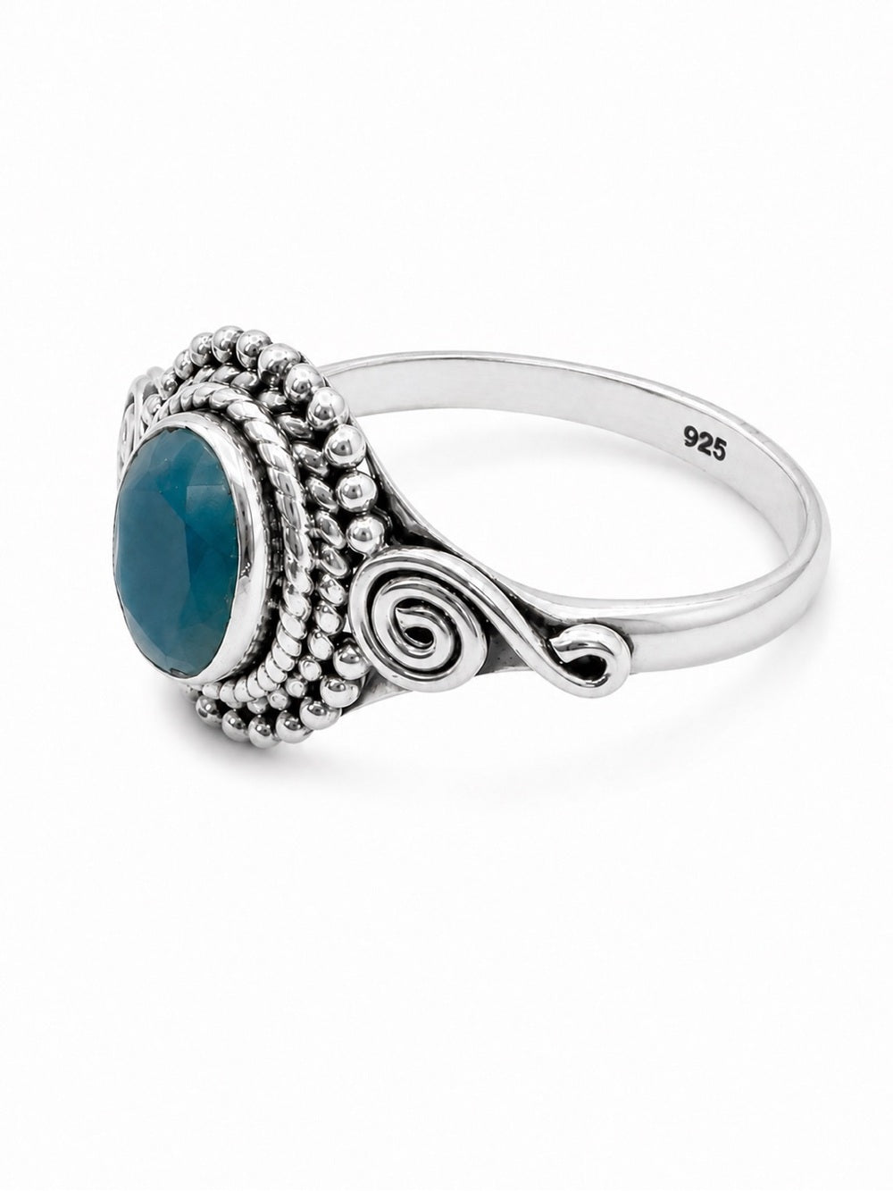 Blue Chalcedony Oval Braided Ring