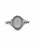 Rainbow Moonstone Oval Braided Ring