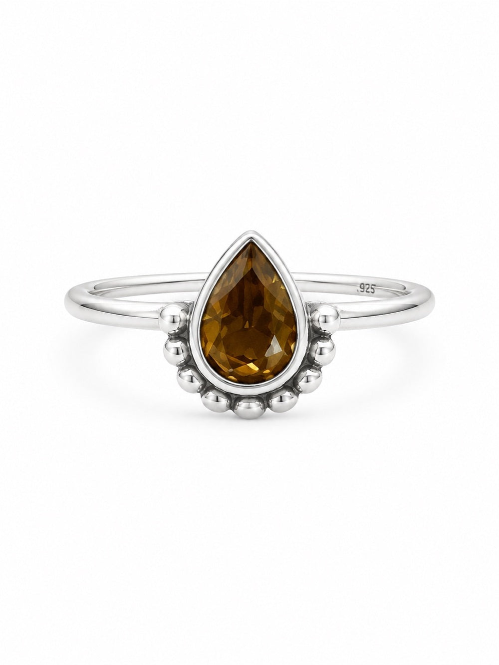 Citrine Teardrop Bubble Ring