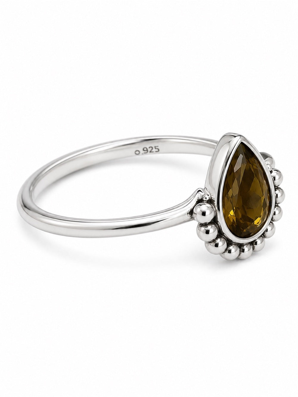 Citrine Teardrop Bubble Ring