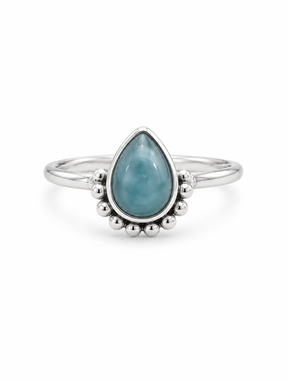 Blue Chalcedony Teardrop Bubble Ring