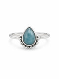 Blue Chalcedony Teardrop Bubble Ring