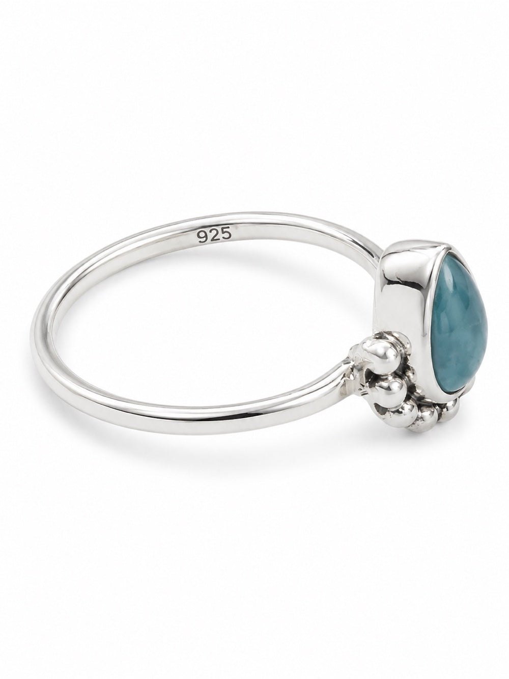 Blue Chalcedony Teardrop Bubble Ring