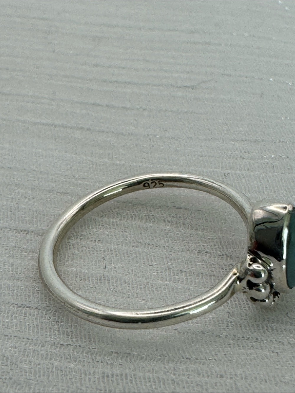 Blue Chalcedony Teardrop Bubble Ring