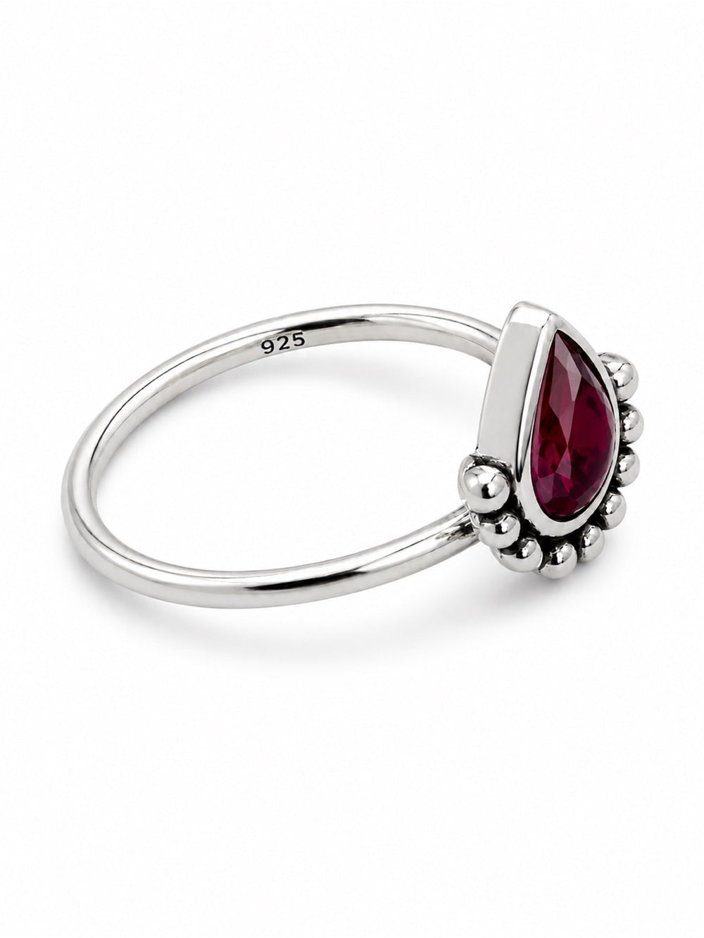 Ruby Teardrop Bubble Ring