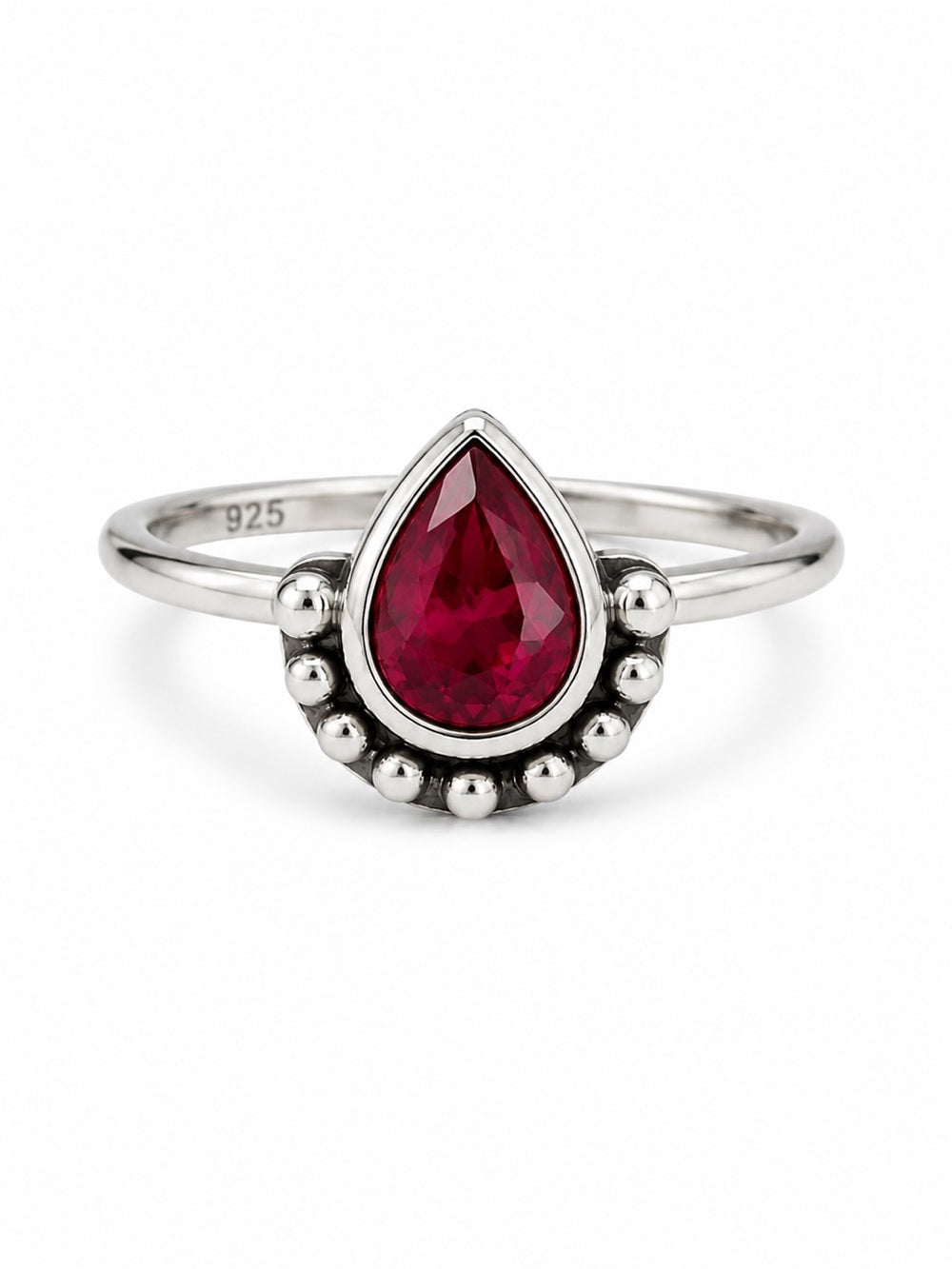 Ruby Teardrop Bubble Ring