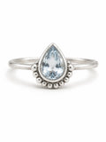 Swiss Blue Topaz Teardrop Bubble Ring
