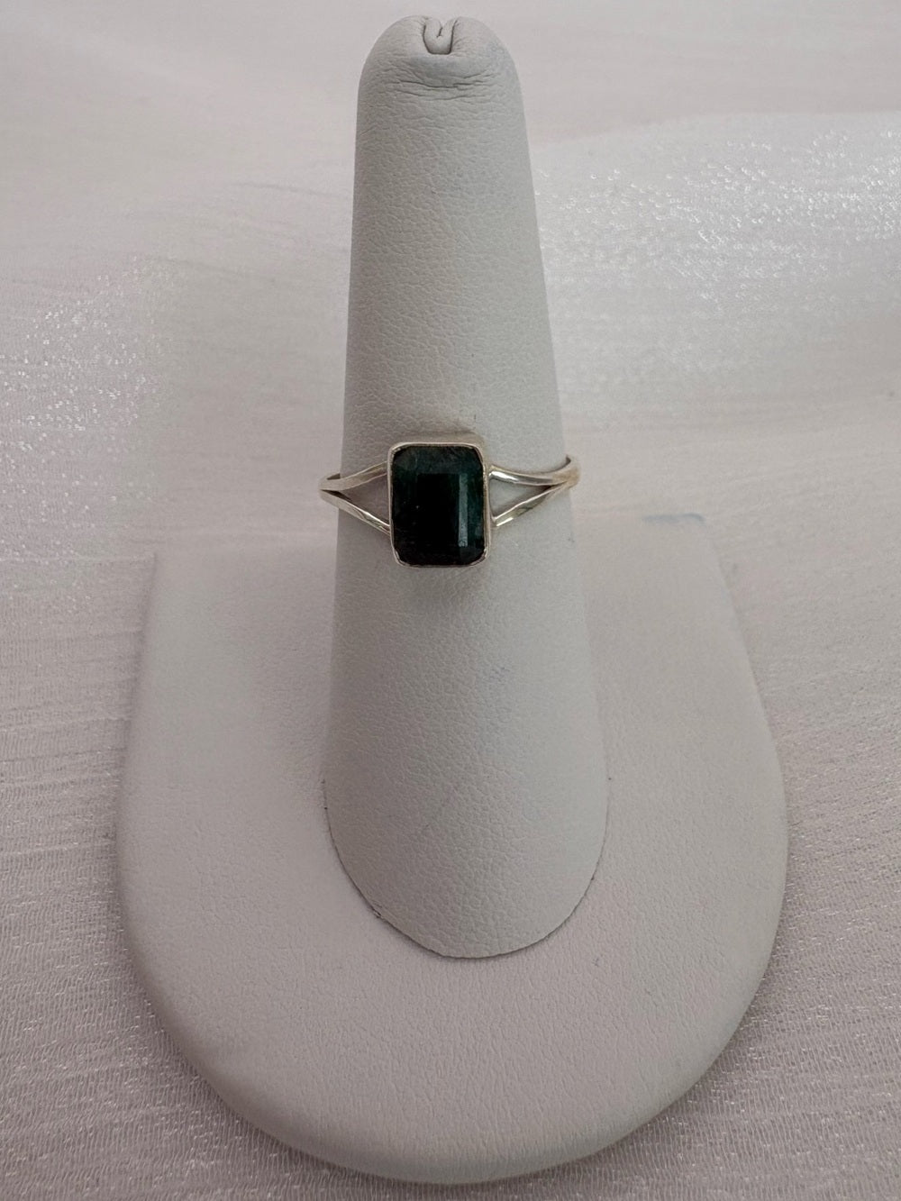 Emerald Split Shank Ring
