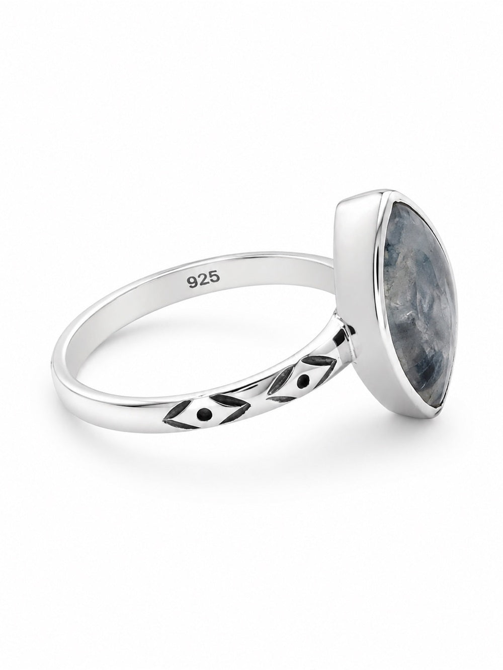 Moonstone Engraved Marquise Ring