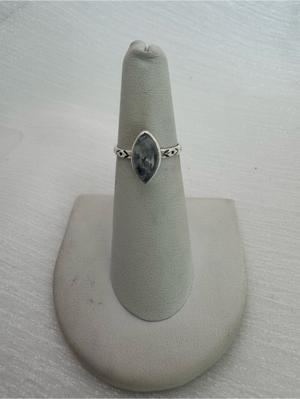Moonstone Engraved Marquise Ring