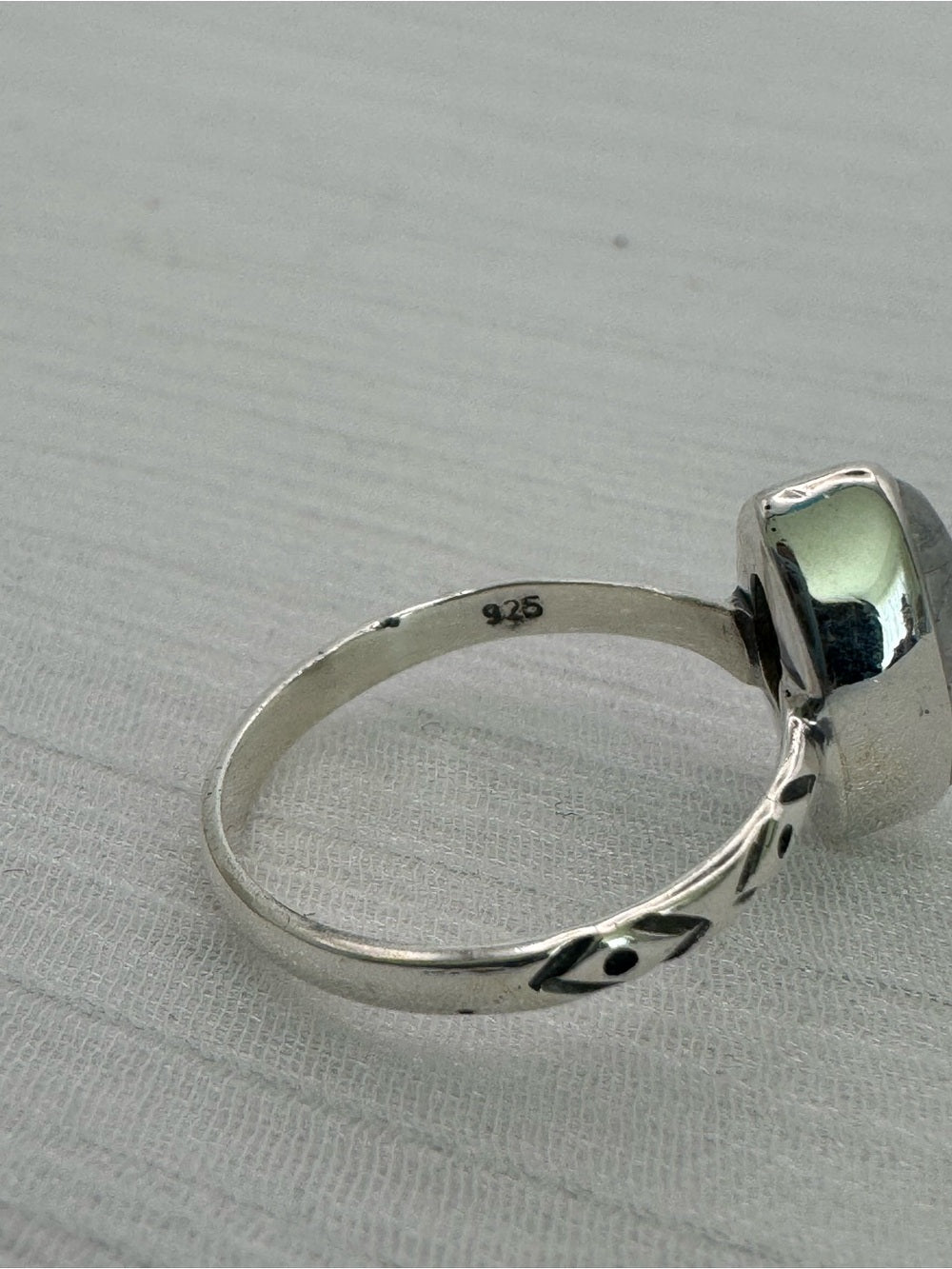 Moonstone Engraved Marquise Ring