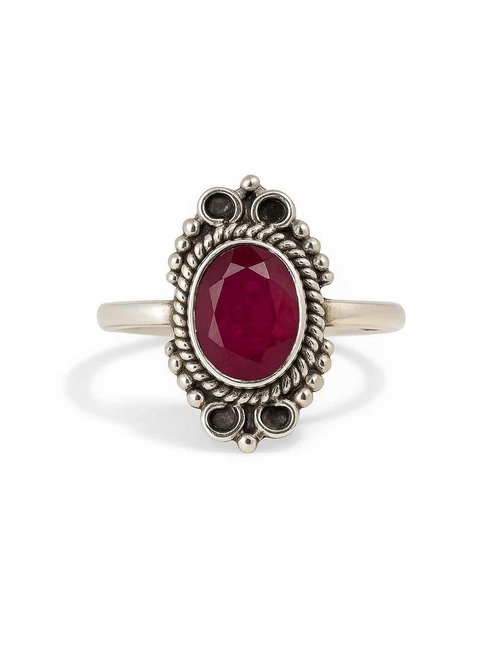 Ruby Braided Portrait Ring
