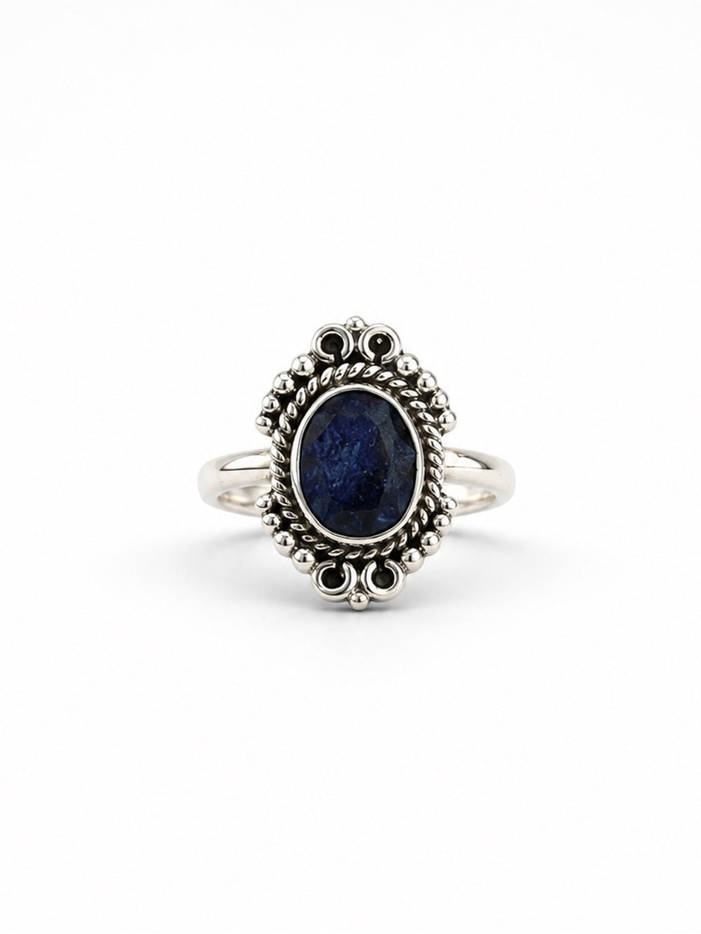 Sapphire Braided Portrait Ring