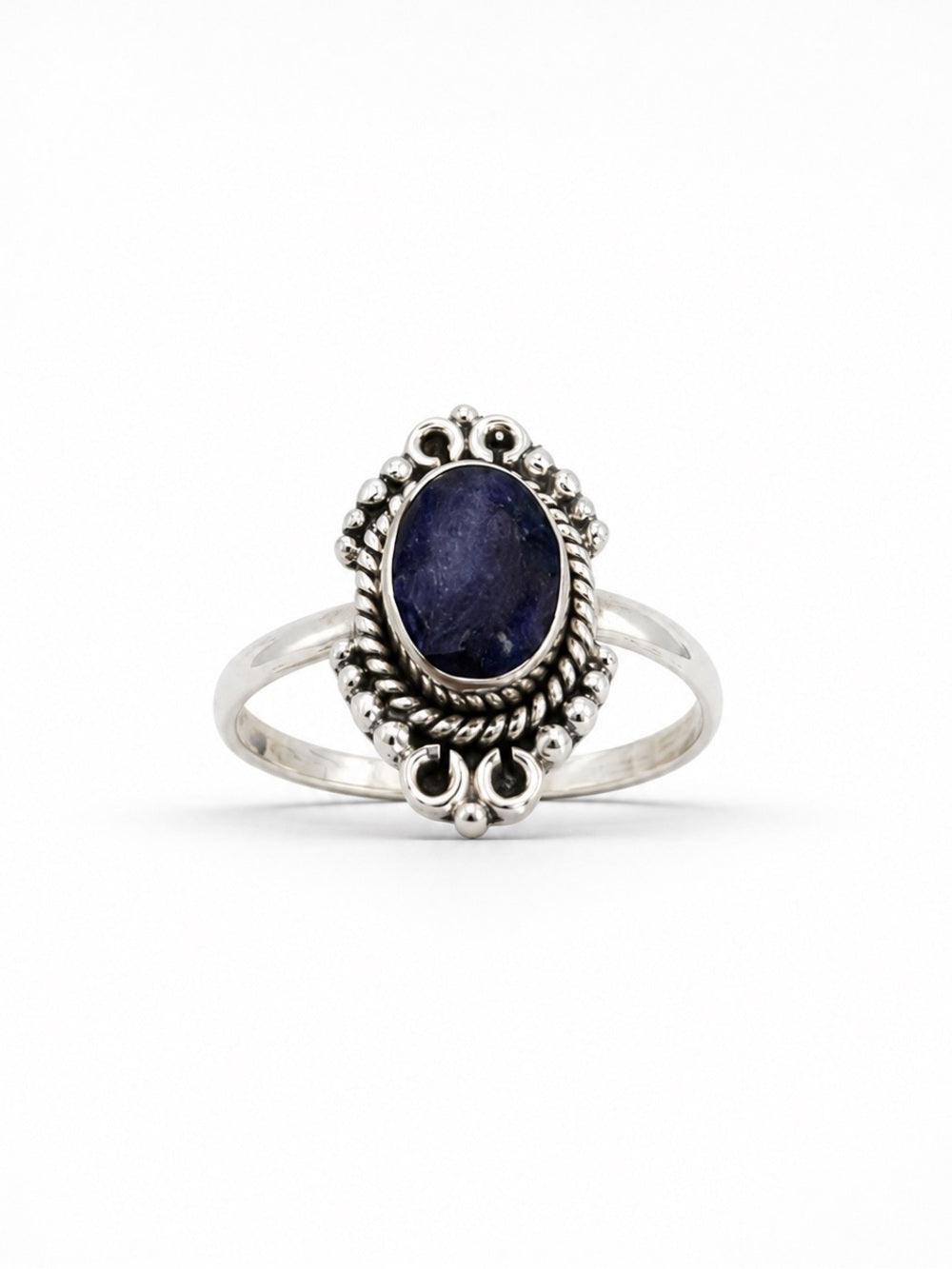 Sapphire Braided Portrait Ring