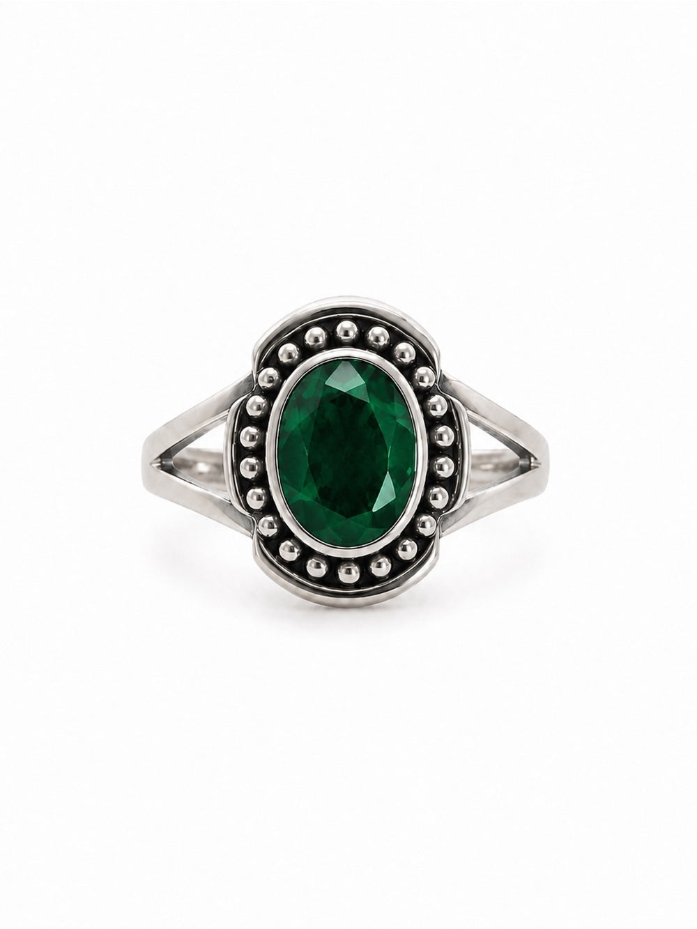 Emerald Bubble Oval Ring