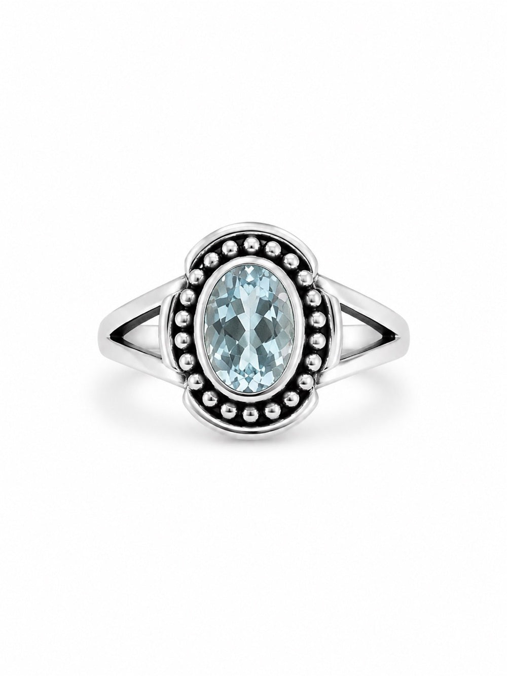 Blue Topaz Bubble Oval Ring