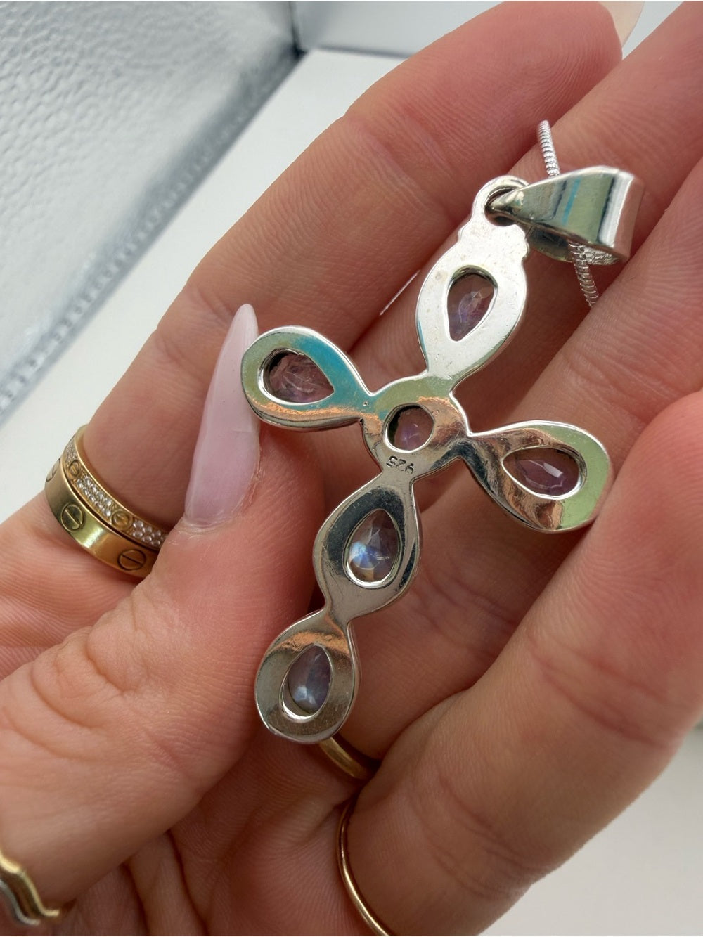 Moonstone Cross Pendant