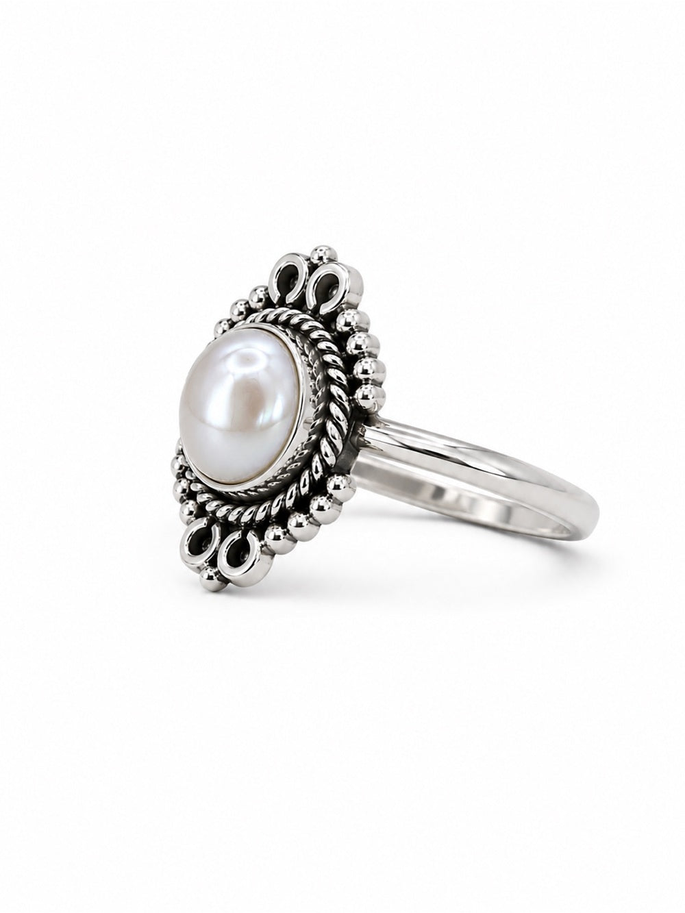 Freshwater Pearl Braided Portrait Ring