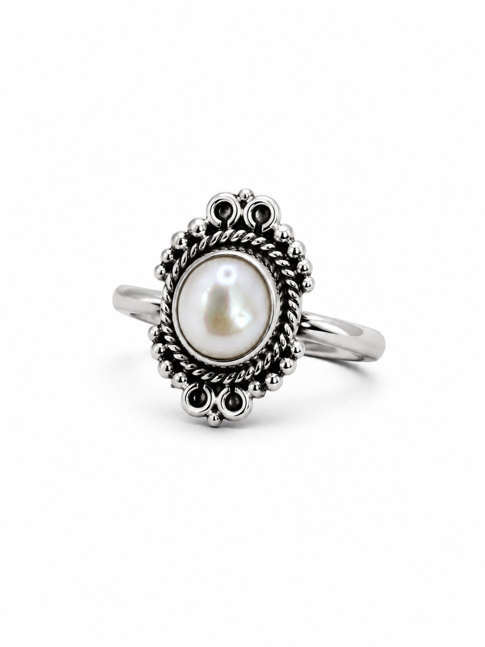 Freshwater Pearl Braided Portrait Ring