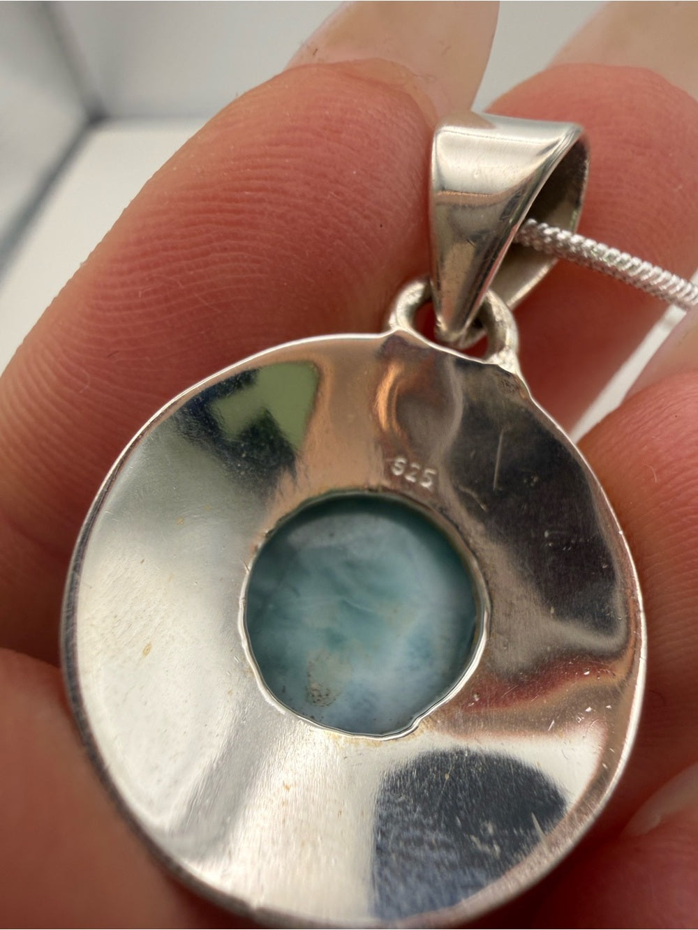 Larimar Circular Pendant