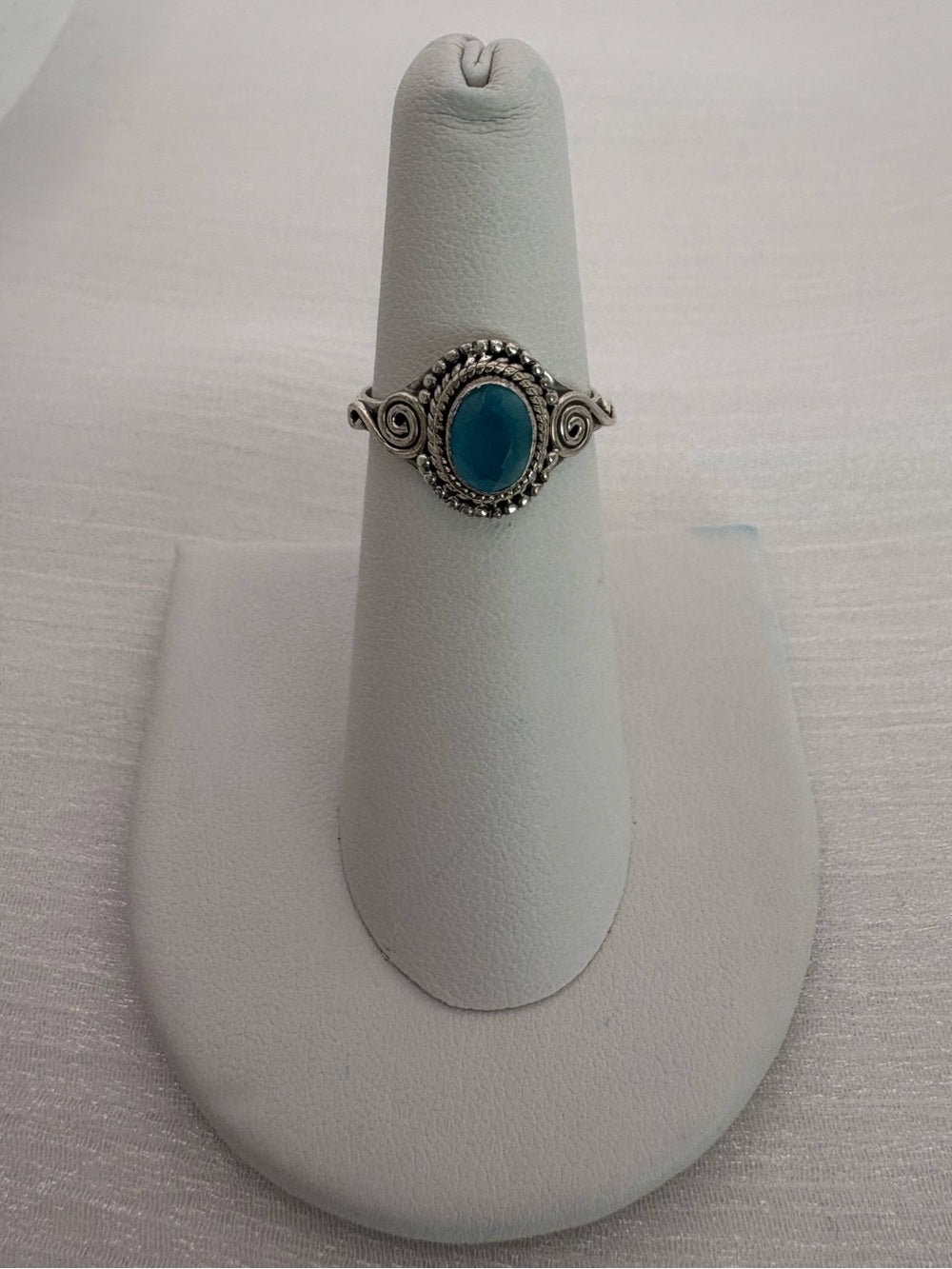 Blue Chalcedony Dual Braided Ring