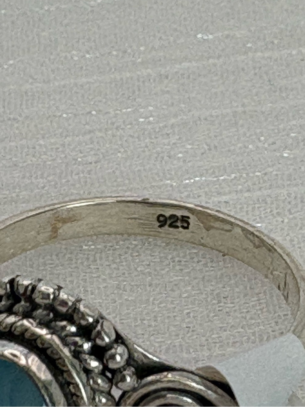 Blue Chalcedony Dual Braided Ring