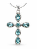Swiss Blue Topaz Cross Pendant