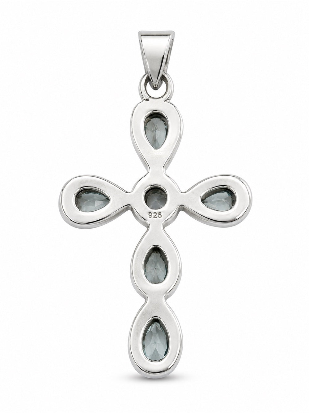 Swiss Blue Topaz Cross Pendant