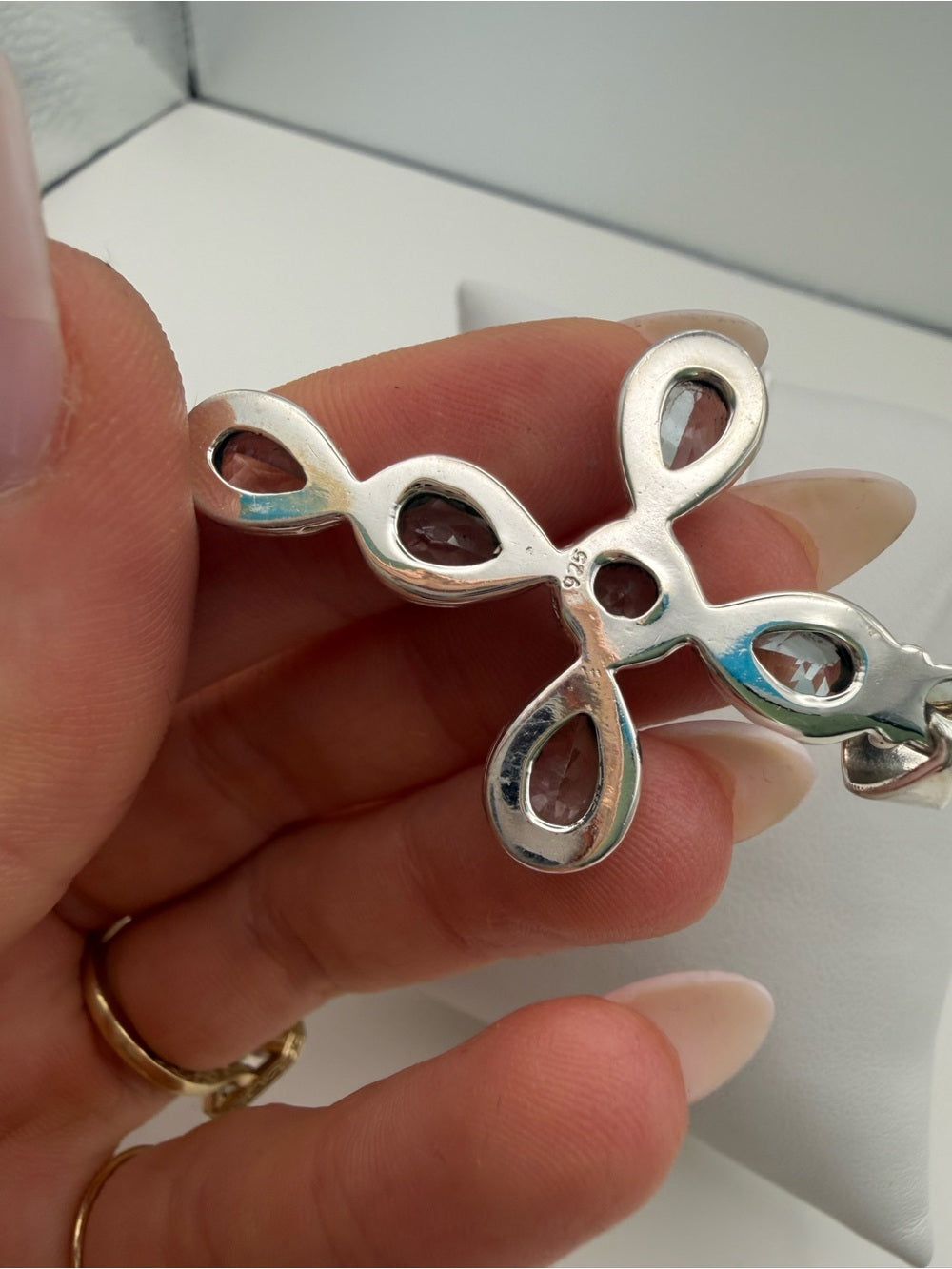 Swiss Blue Topaz Cross Pendant