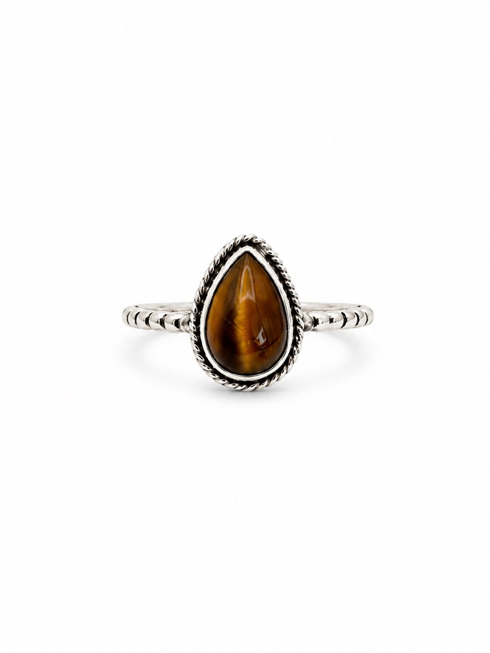 Tigers Eye Teardrop Ring
