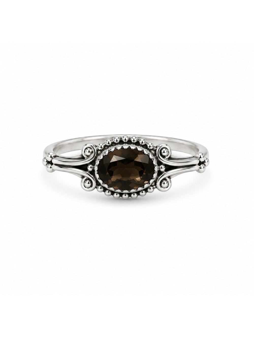 Smoky Quartz East West Heirloom Ring