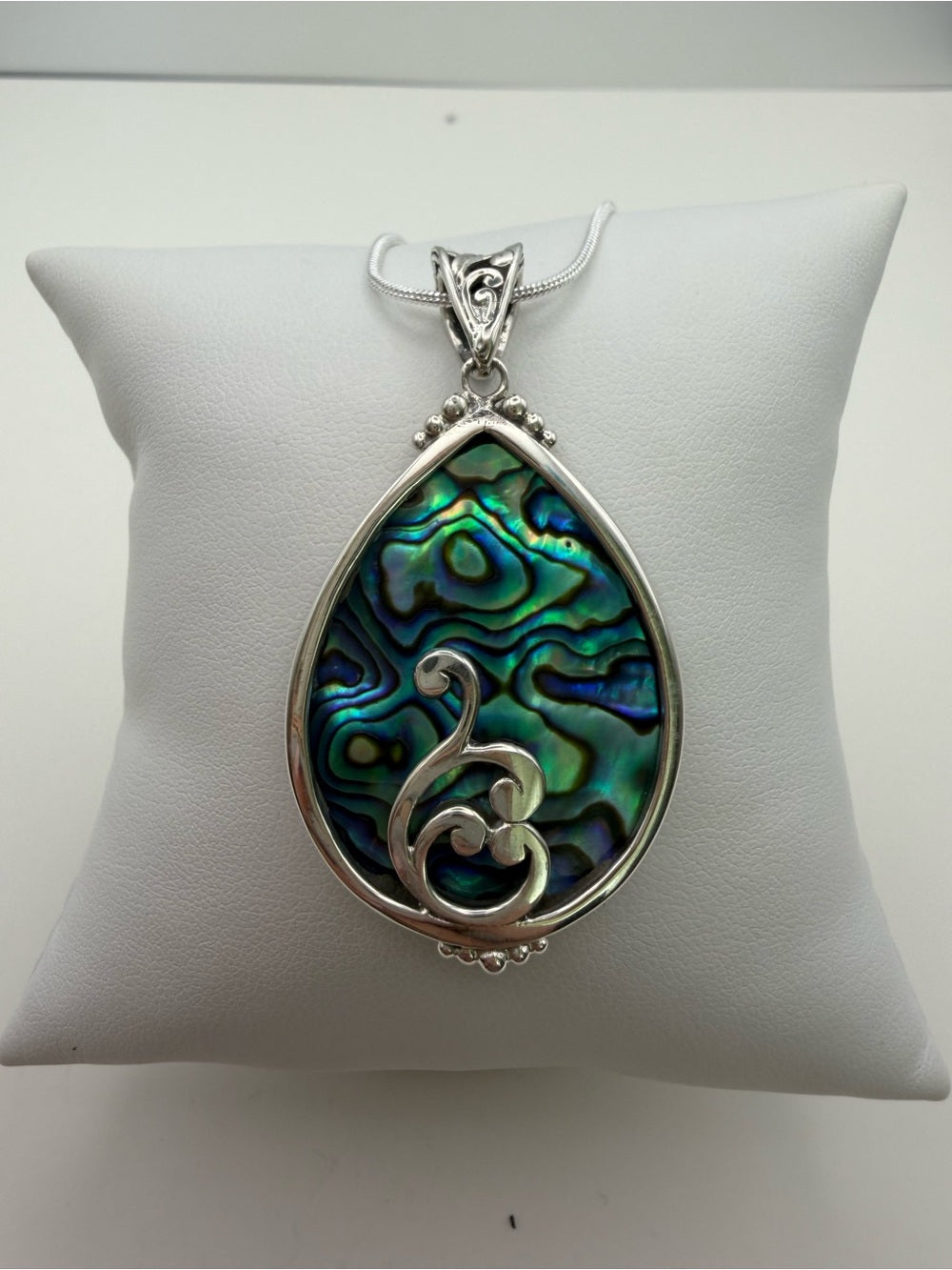 Labradorite Teardrop Swirl Pendant