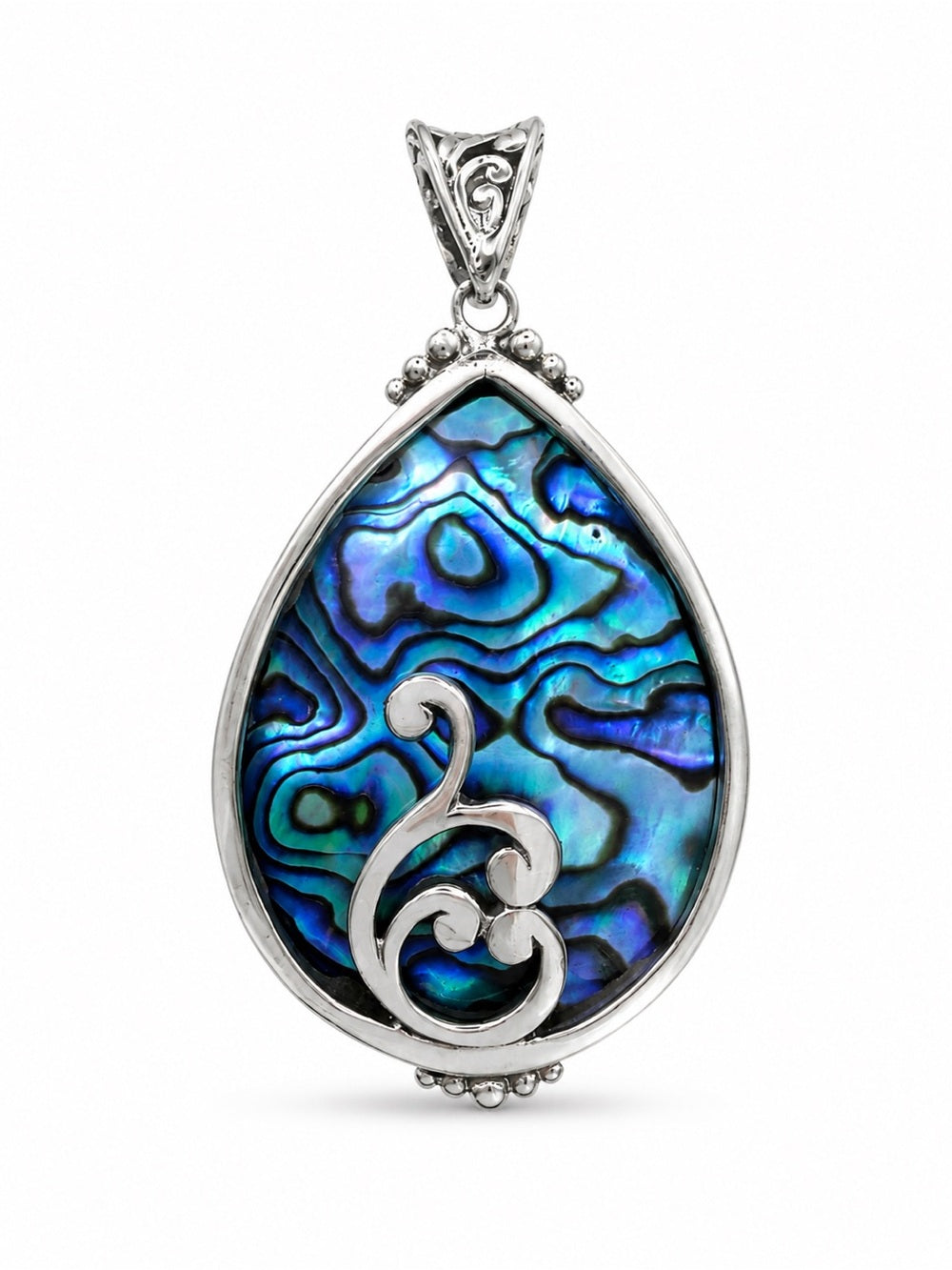 Labradorite Teardrop Swirl Pendant
