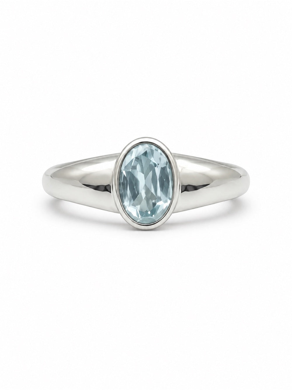 Swiss Blue Topaz Signet Ring