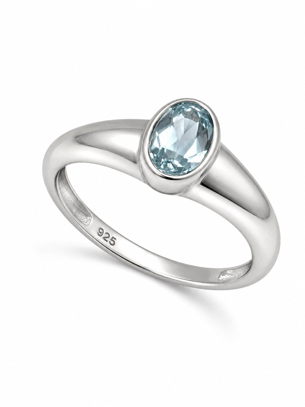 Swiss Blue Topaz Signet Ring