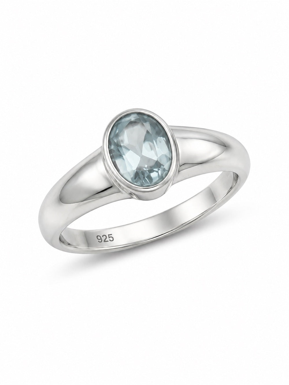 Swiss Blue Topaz Signet Ring