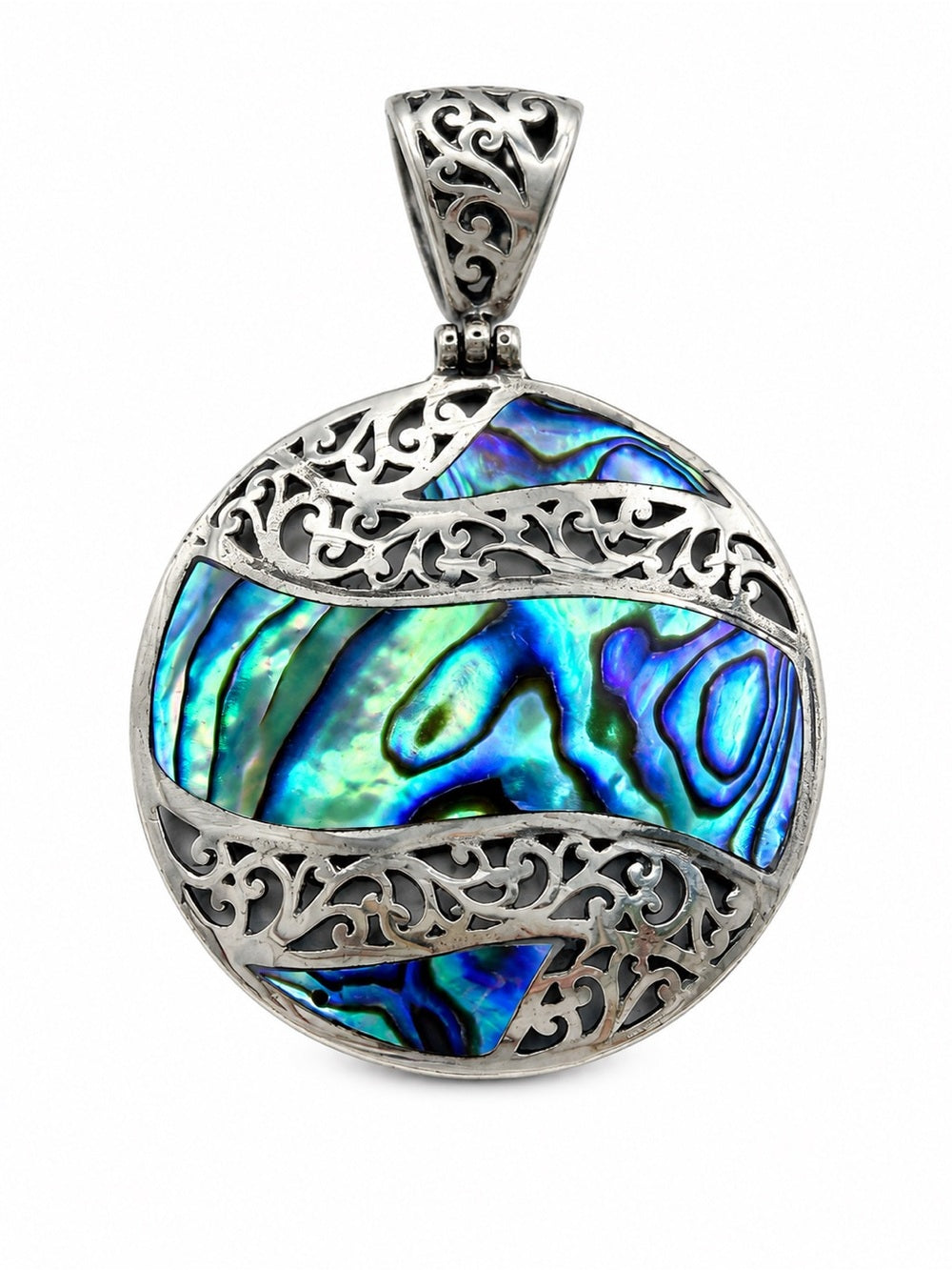 Labradorite Wavy Circular Pendant