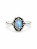 Moonstone Braided Oval Stacker Ring