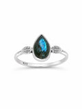 Labradorite Leaf Ring