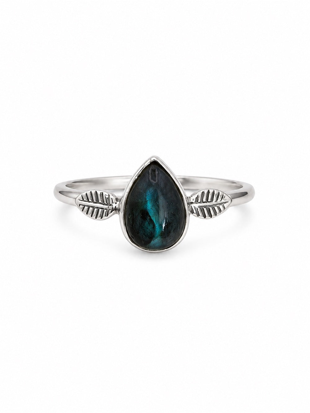 Labradorite Leaf Ring