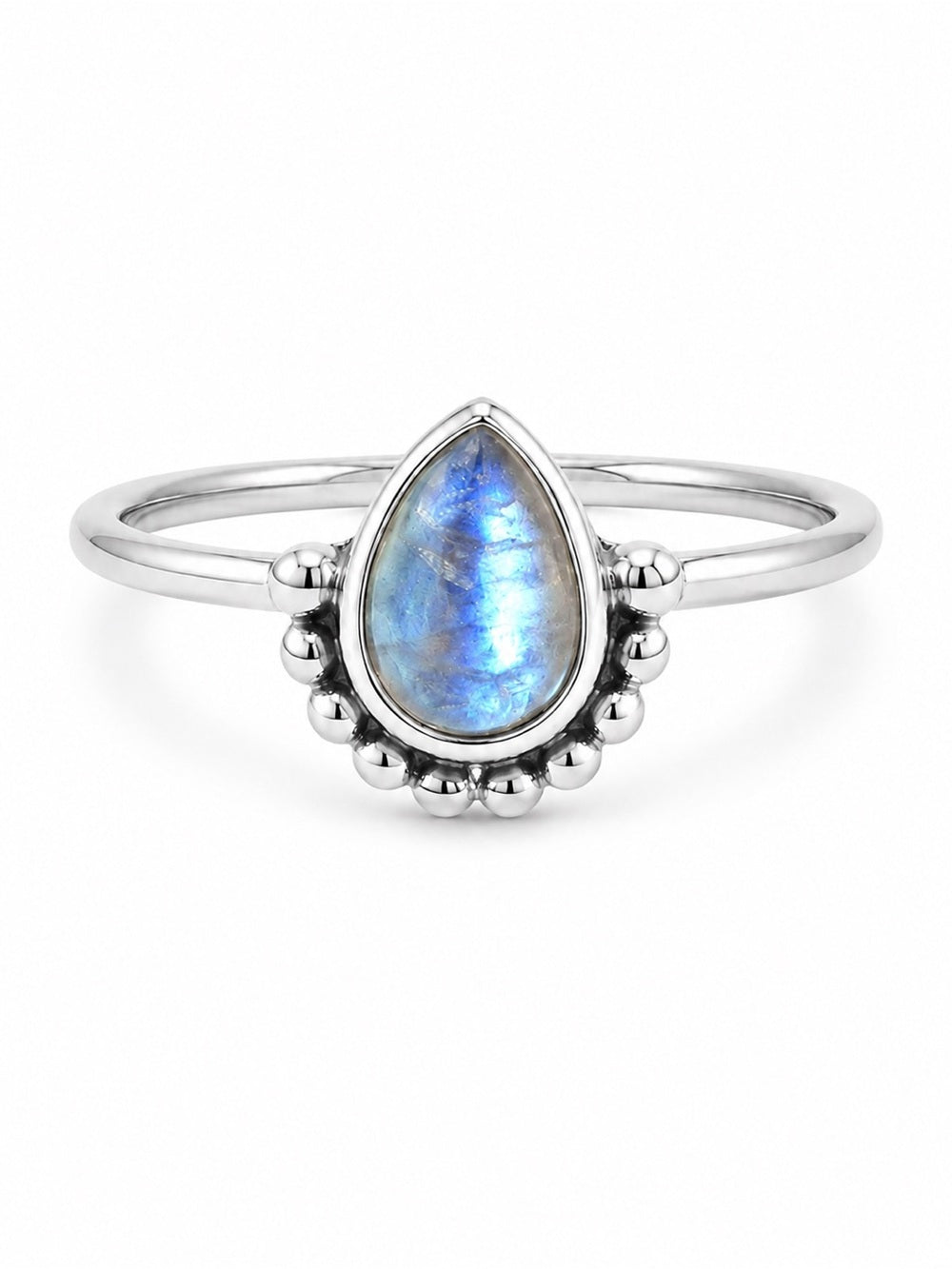 Moonstone Teardrop Bubble Ring