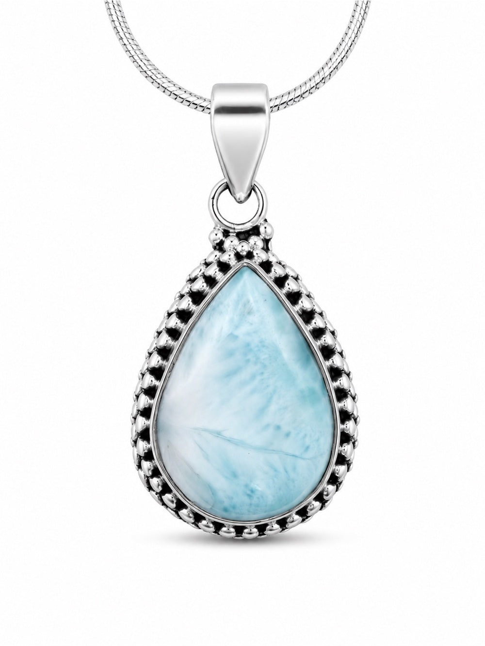 Bubble Frame Blue Larimar Pendant