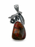 Freeform Amolite Floral Turtle Pendant