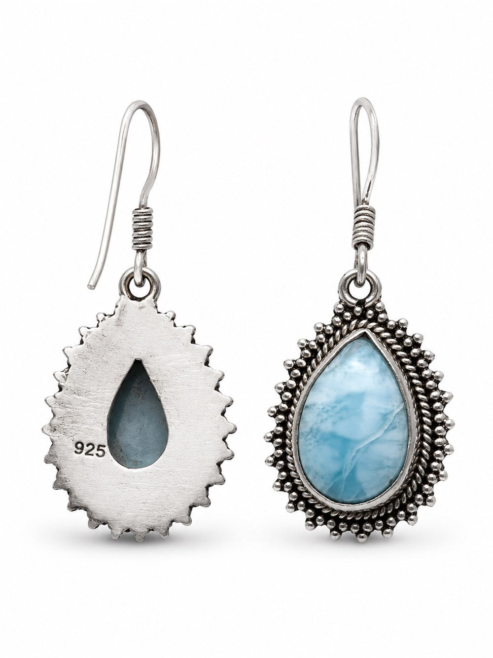 Larimar Bubble Teardrop Hook Earrings
