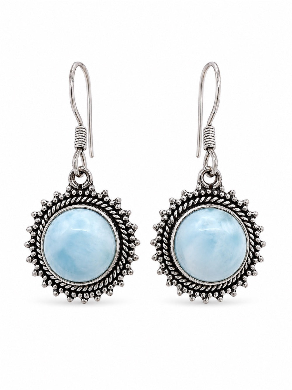 Larimar Sun Hook Earrings