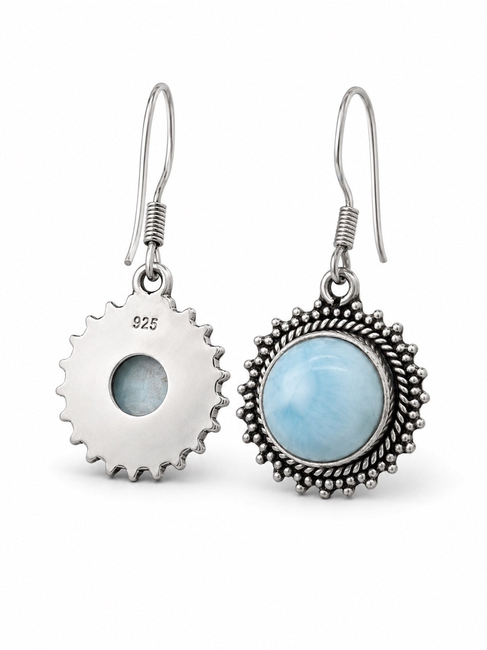 Larimar Sun Hook Earrings